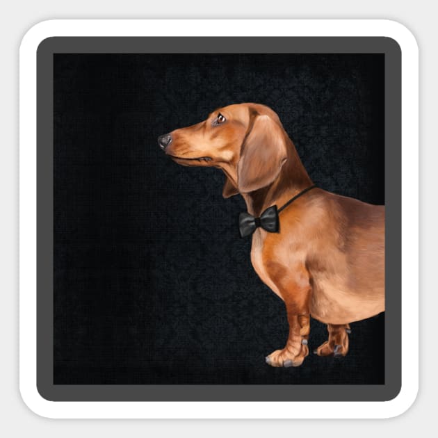 Mr Dachshund Sticker by Sparafuori